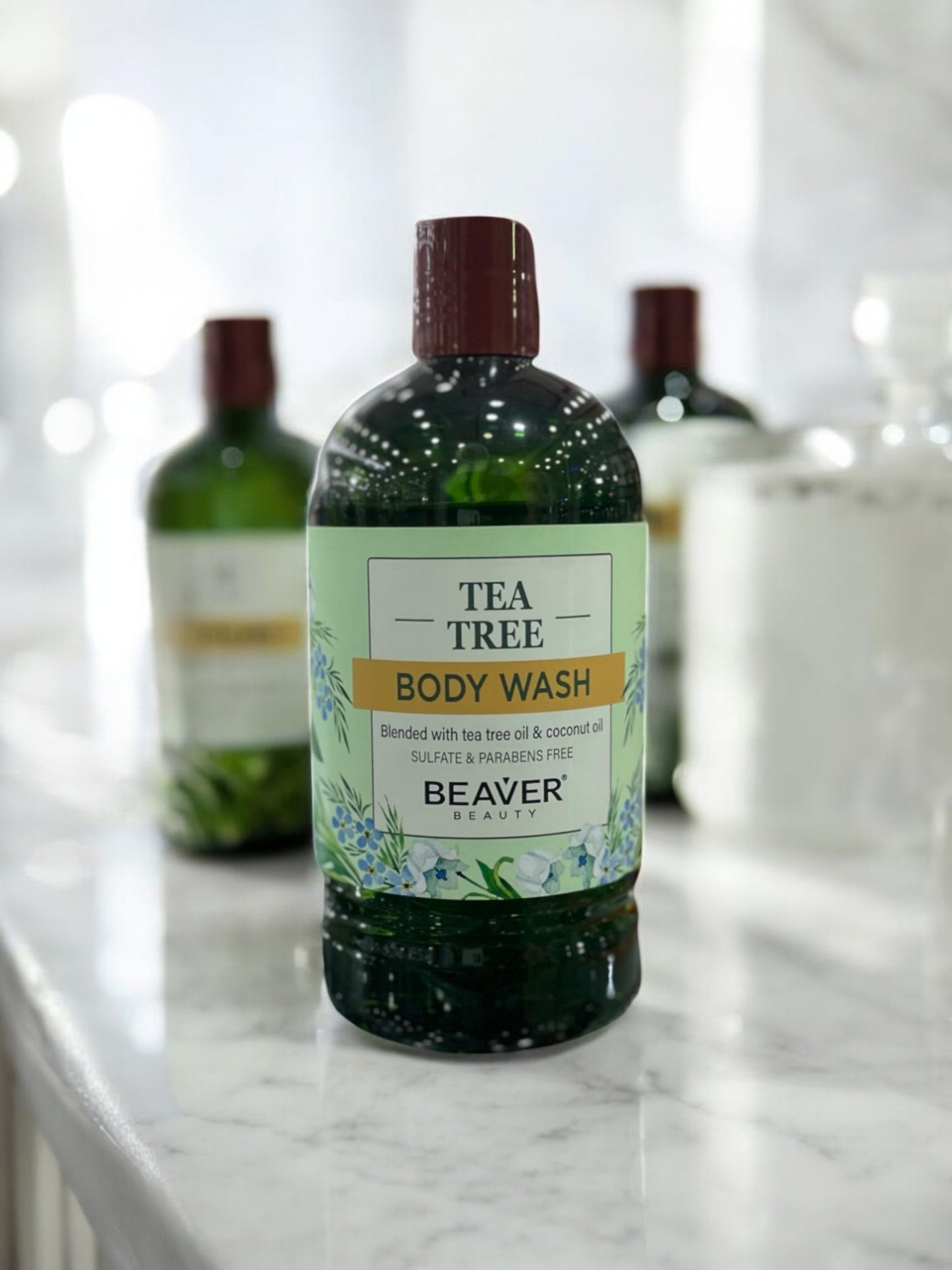 Beaver Beauty Tea Tree Oil and Coconut Oil Body Wash, 600ml