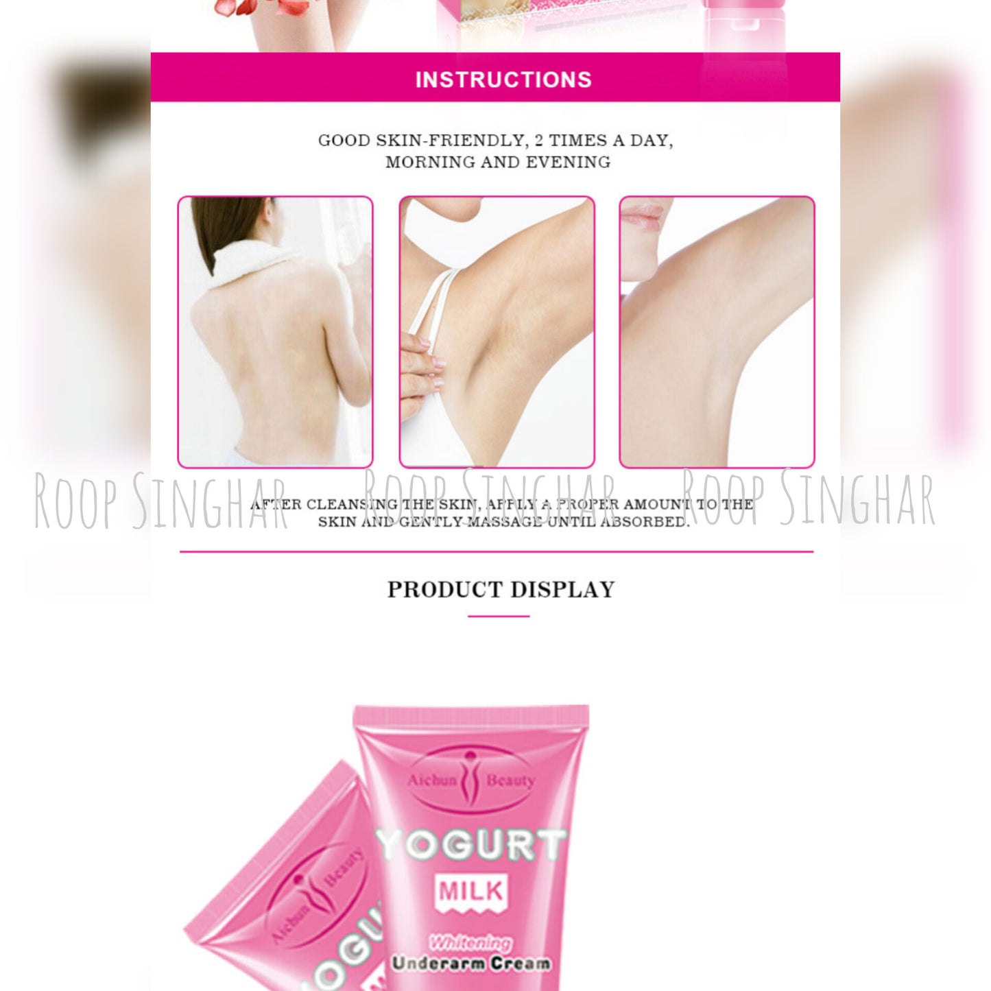 Aichun Beauty Yogurt Milk whitening Underarm Cream 7 in 1(80g)