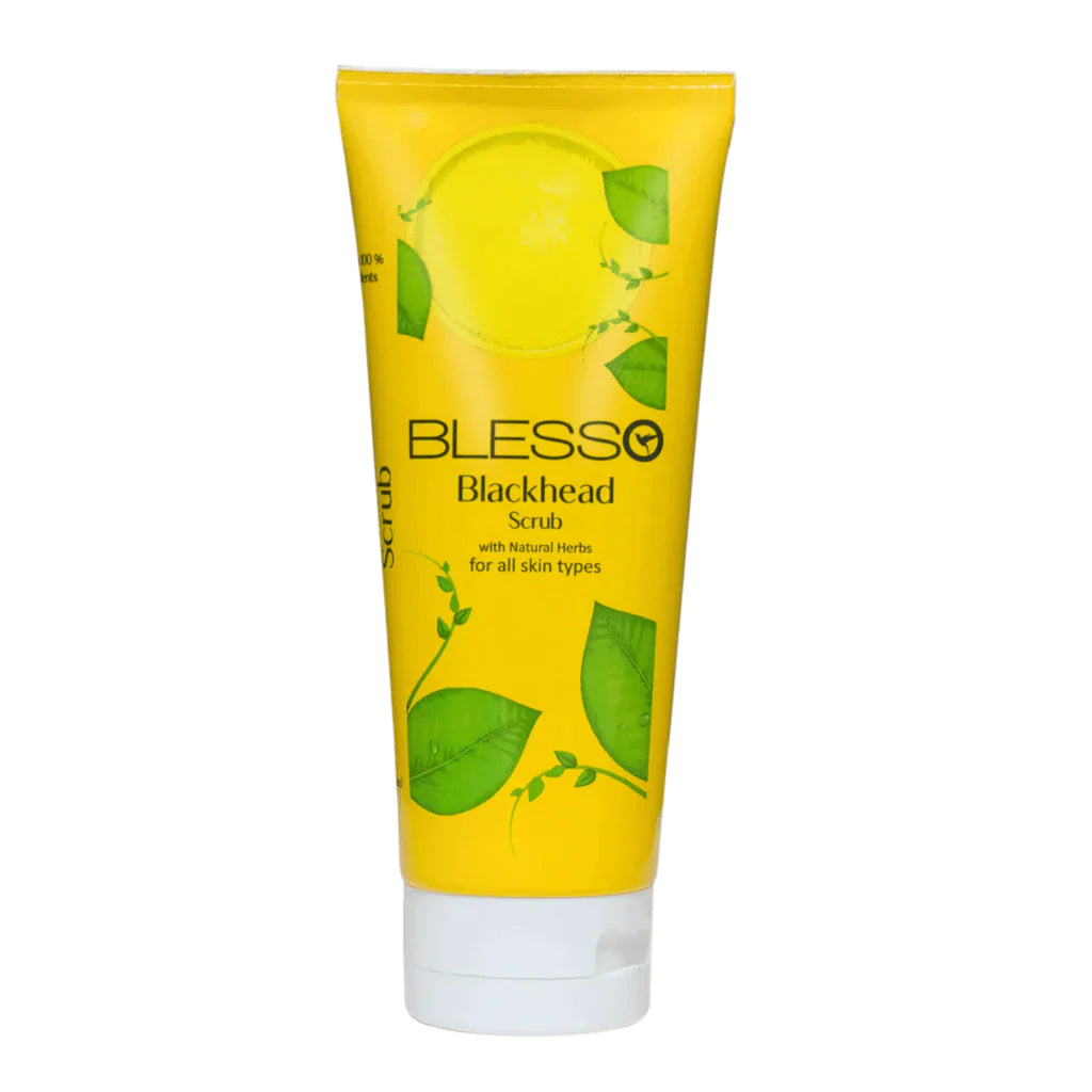Blesso Blackhead Scrub 150 mL: Purify for smooth, clear skin.