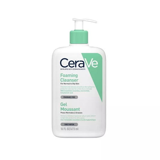 CeraVe Foaming Cleanser 473mL: Refresh and cleanse with CeraVe. Dermatologist-recommended, fragrance-free, and hydrating. Suitable for all skin types.