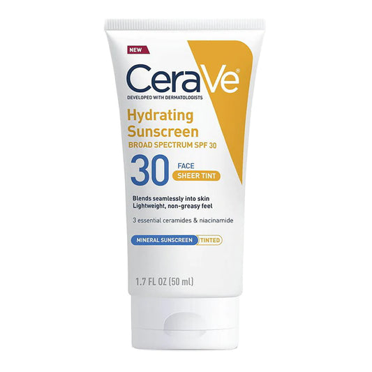 CeraVe SPF 30 Mineral Sunscreen - Nourishing Protection in a 50 mL tube.