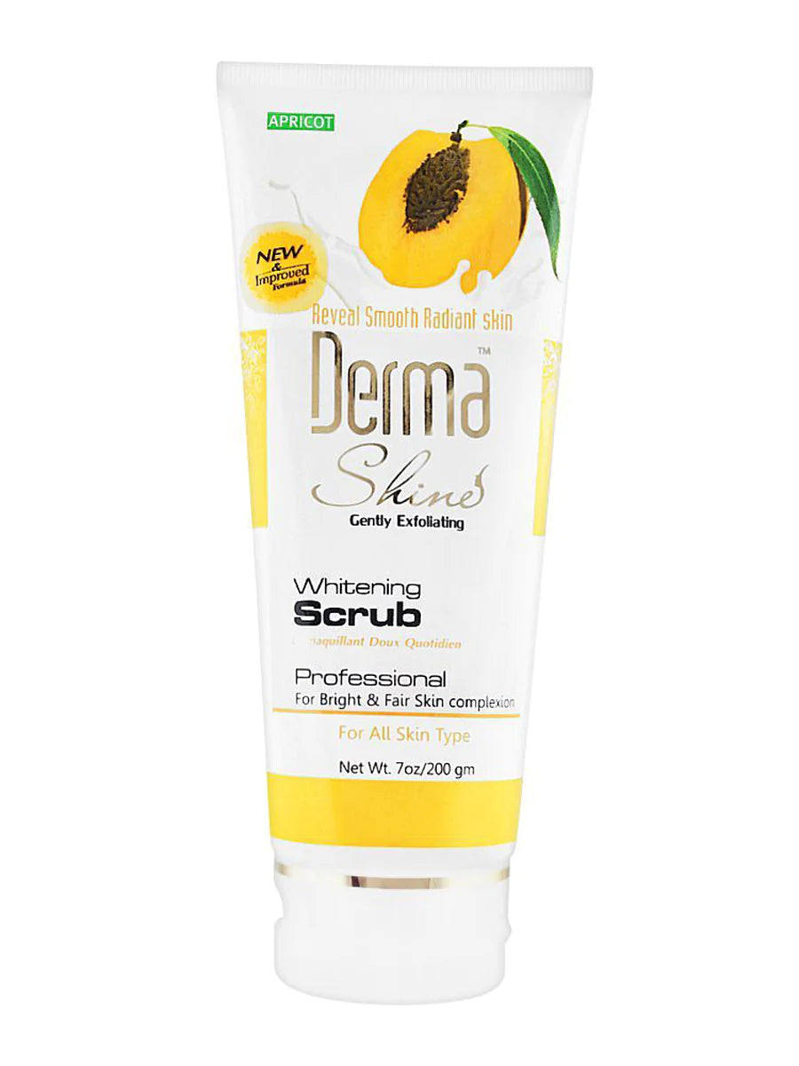 Derma Shines Brightening Scrub: Illuminate with gentle exfoliation (200g).