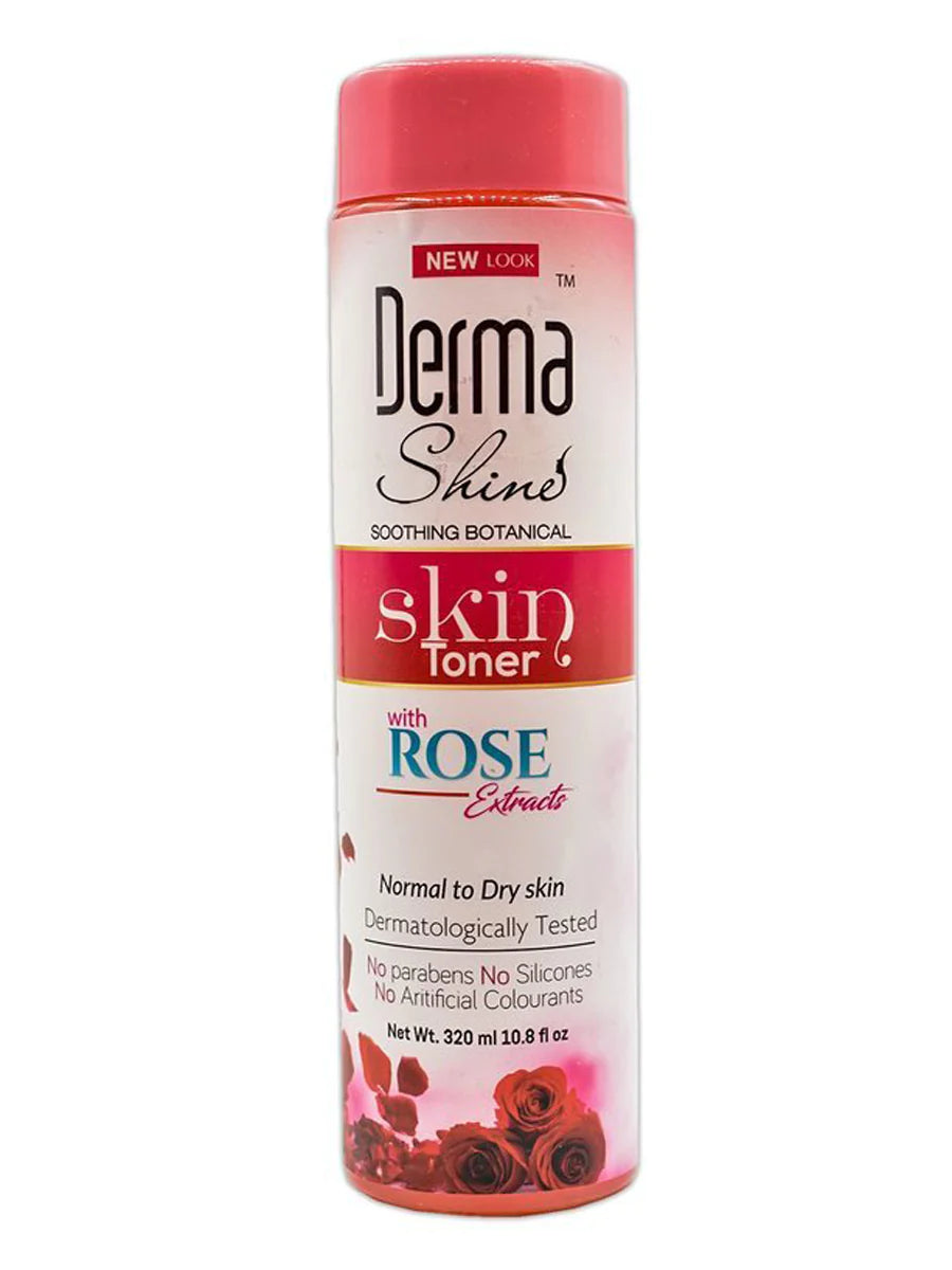 Derma Shines Rose Toner: Revitalize with botanical balance (320 mL).