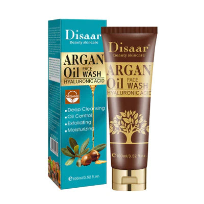  Disaar Beauty Argan Oil Face Wash 100 mL (Hyaluronic Acid): Cleanse, hydrate, and rejuvenate for radiant skin. A luxurious blend for daily pampering.