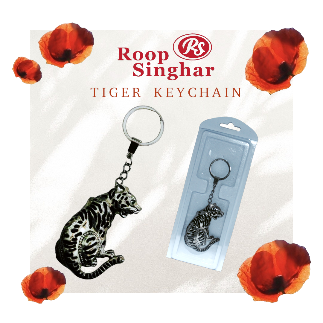 Exclusive Tiger Silver Keychain - Roop Singhar Online Store