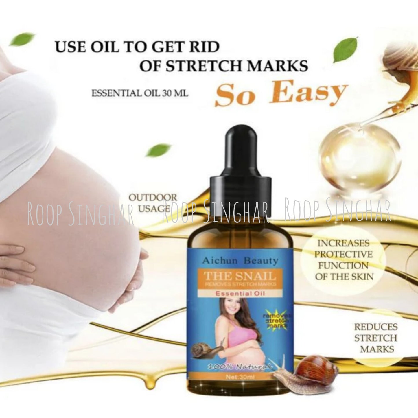 Aichun Beauty THE SNAIL 🐌 Removes stretch marks Essential Oil (30ml)