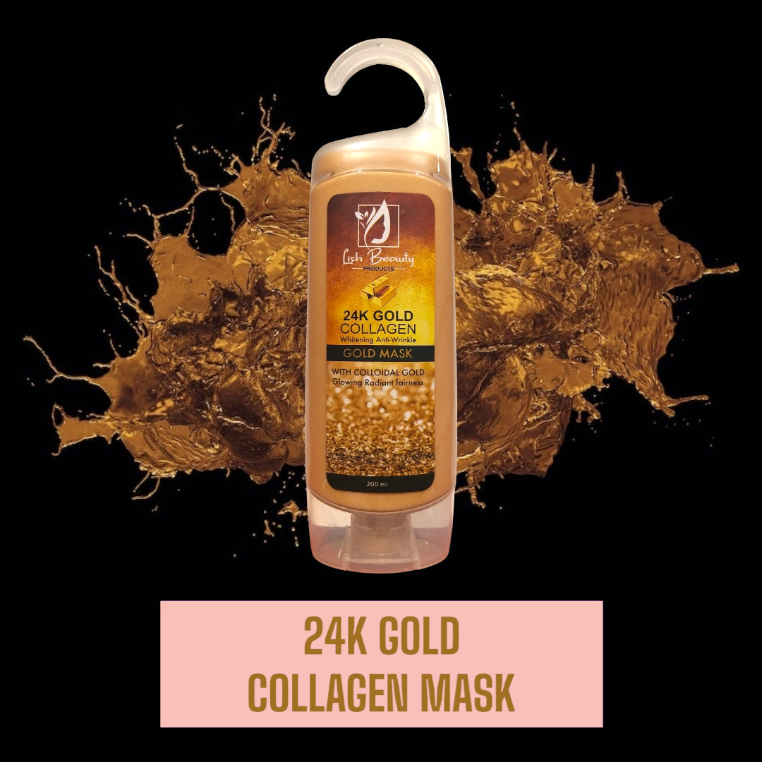 Lish Beauty 24k Gold Collagen Whitening Anti- Wrinkle Gold Mask 200mL-Roop Singhar Official Store