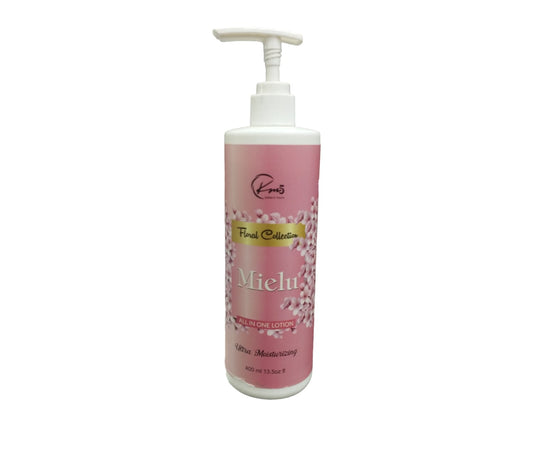 KM5 Floral Collection MIELU Ultra Moisturizing ALL IN ONE LOTION 400 mL: Embrace floral elegance with a velvety touch.