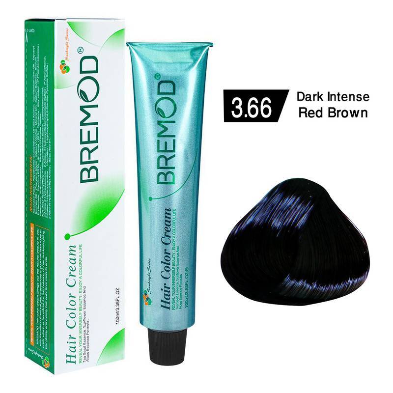 Bremod Hair Color Dark Intense Red Brown 3.66