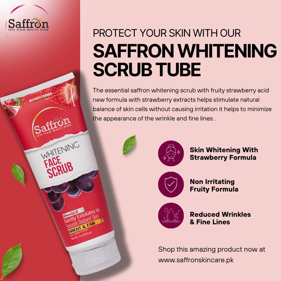 Saffron Professional Formula Whitening Face Scrub With Vitamin C 200g