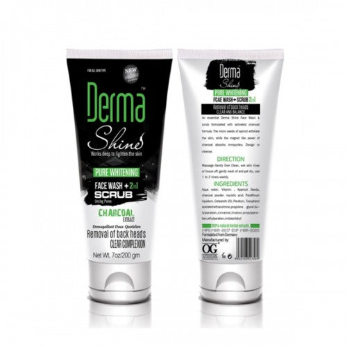 Revitalize with Derma Shine Charcoal Face Wash & Scrub - 200g