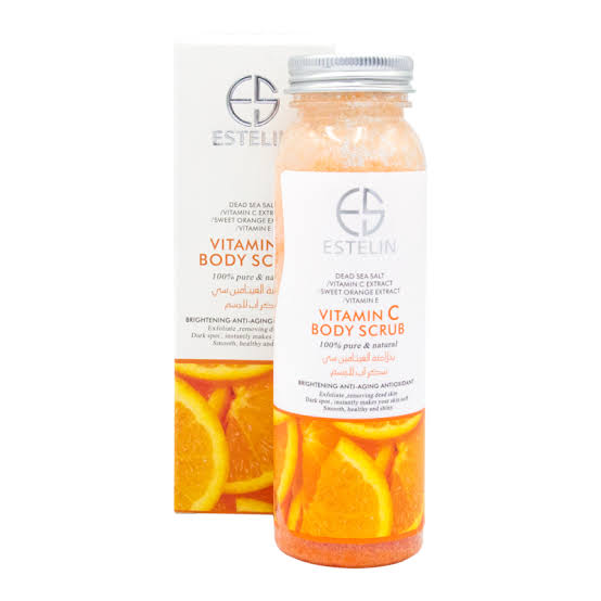 Estelin Vitamin C Body Scrub 200g: Luxurious exfoliation for radiant skin. Elevate your body care with Estelin's Vitamin C infusion.