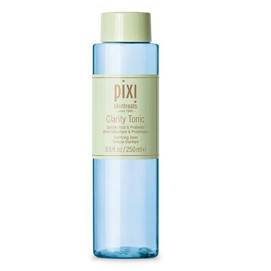 Pixi Clarity Tonic 250mL: Illuminate skin with this blemish-defying elixir. Infused with salicylic acid and soothing botanicals, it refines and revitalizes for a clearer, brighter complexion. Elevate your skincare routine with Pixi Skintreats.